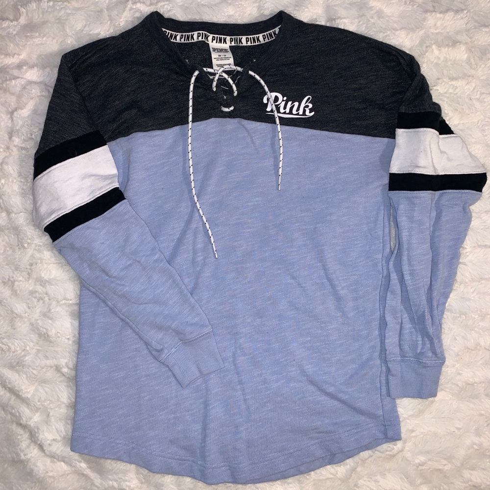 PINK tie up on pull over